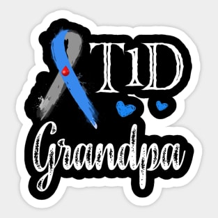 T1D Grandpa Type 1 Diabetes Awareness Gift Sticker